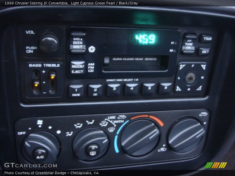 Light Cypress Green Pearl / Black/Gray 1999 Chrysler Sebring JX Convertible