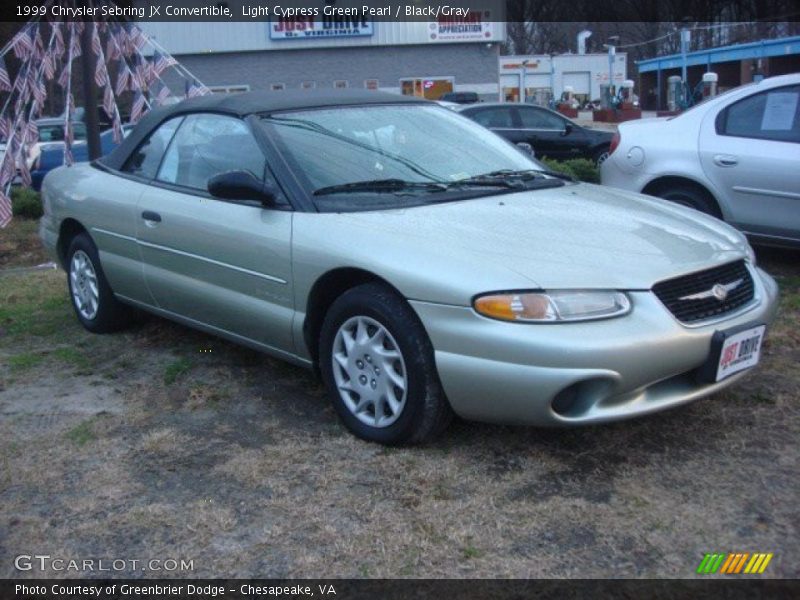 Light Cypress Green Pearl / Black/Gray 1999 Chrysler Sebring JX Convertible