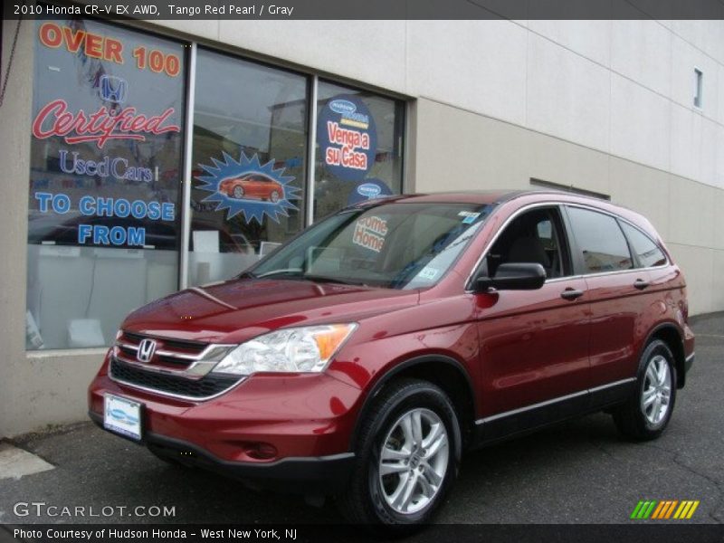 Tango Red Pearl / Gray 2010 Honda CR-V EX AWD