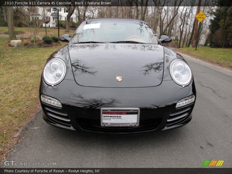 Black / Natural Brown 2010 Porsche 911 Carrera 4S Cabriolet