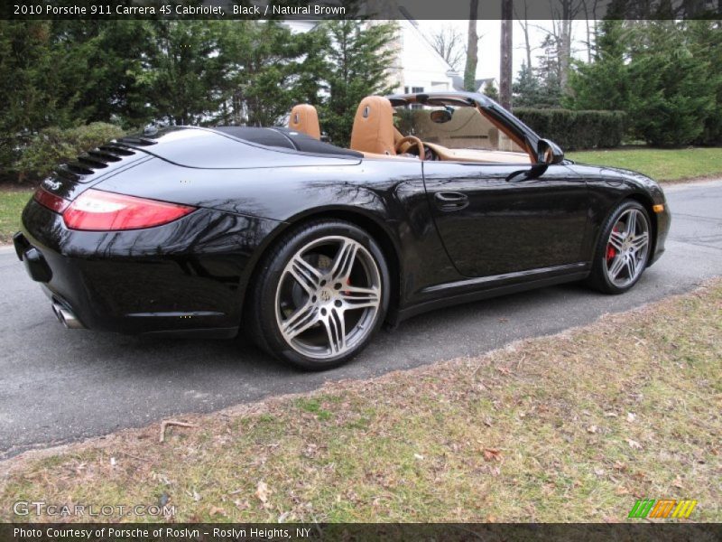 Black / Natural Brown 2010 Porsche 911 Carrera 4S Cabriolet