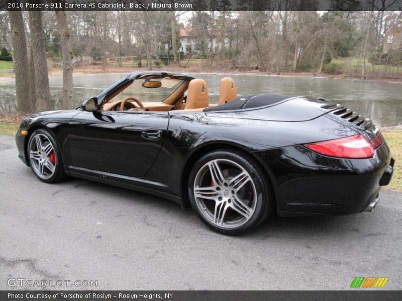 Black / Natural Brown 2010 Porsche 911 Carrera 4S Cabriolet