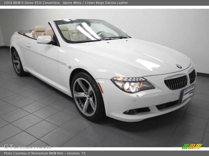 Alpine White / Cream Beige Dakota Leather 2009 BMW 6 Series 650i Convertible