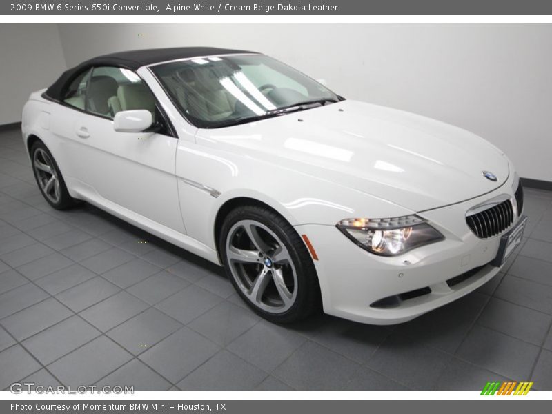 Alpine White / Cream Beige Dakota Leather 2009 BMW 6 Series 650i Convertible