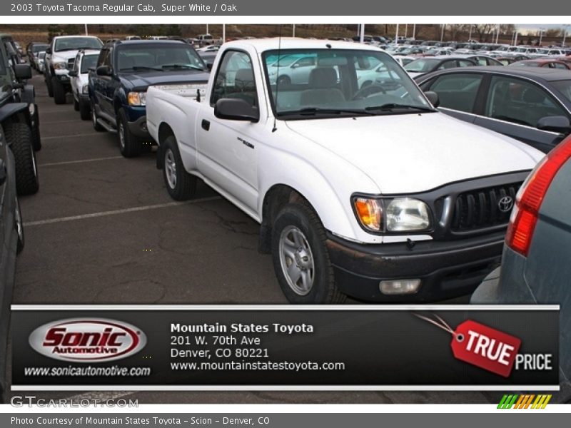 Super White / Oak 2003 Toyota Tacoma Regular Cab