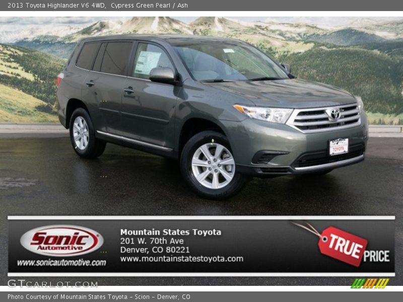 Cypress Green Pearl / Ash 2013 Toyota Highlander V6 4WD