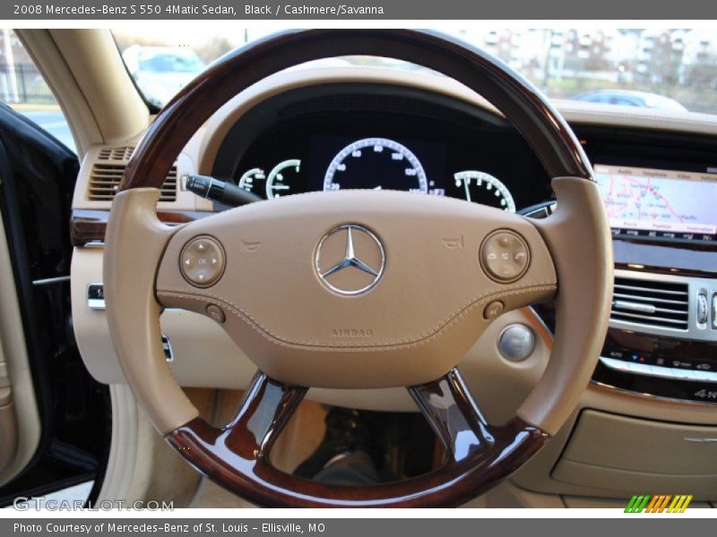 Black / Cashmere/Savanna 2008 Mercedes-Benz S 550 4Matic Sedan