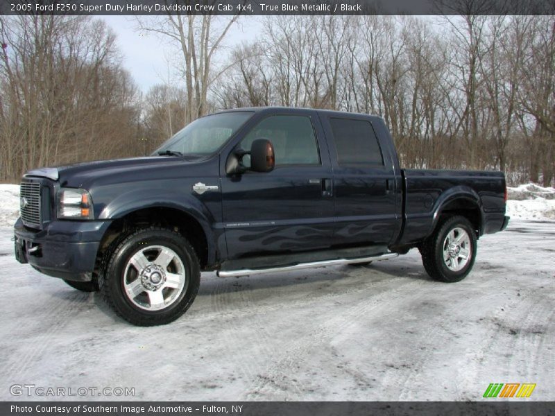 True Blue Metallic / Black 2005 Ford F250 Super Duty Harley Davidson Crew Cab 4x4