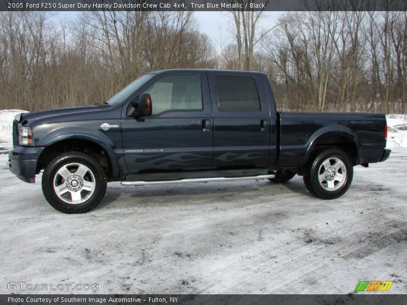 True Blue Metallic / Black 2005 Ford F250 Super Duty Harley Davidson Crew Cab 4x4