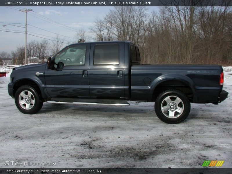 True Blue Metallic / Black 2005 Ford F250 Super Duty Harley Davidson Crew Cab 4x4