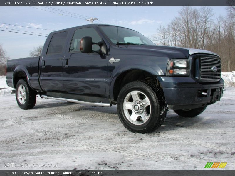 True Blue Metallic / Black 2005 Ford F250 Super Duty Harley Davidson Crew Cab 4x4