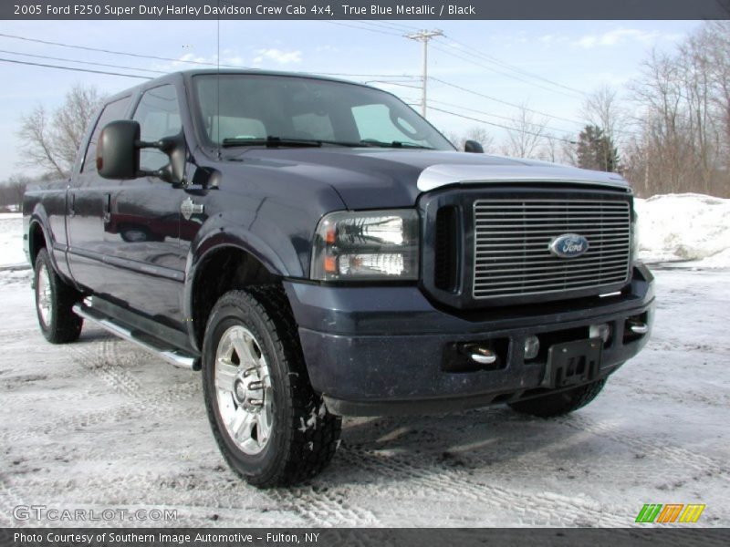 True Blue Metallic / Black 2005 Ford F250 Super Duty Harley Davidson Crew Cab 4x4