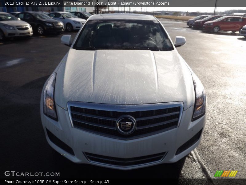 White Diamond Tricoat / Light Platinum/Brownstone Accents 2013 Cadillac ATS 2.5L Luxury