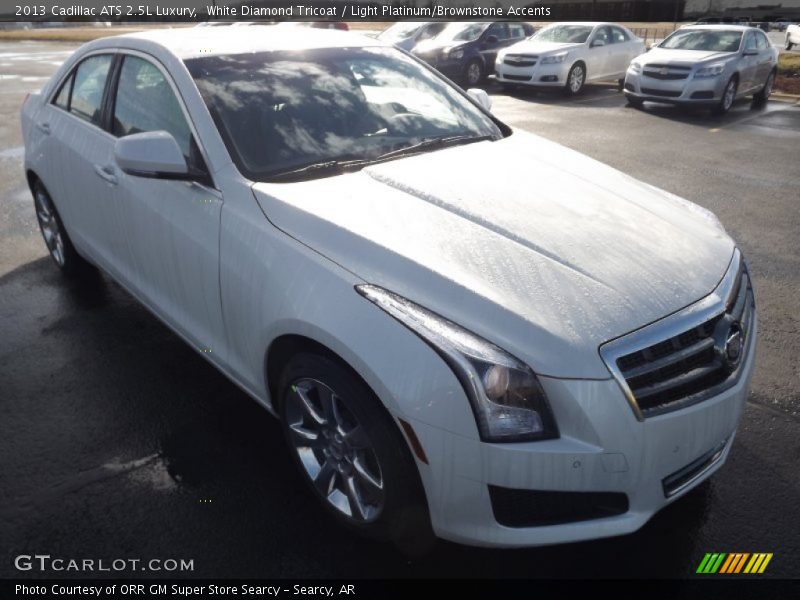 White Diamond Tricoat / Light Platinum/Brownstone Accents 2013 Cadillac ATS 2.5L Luxury