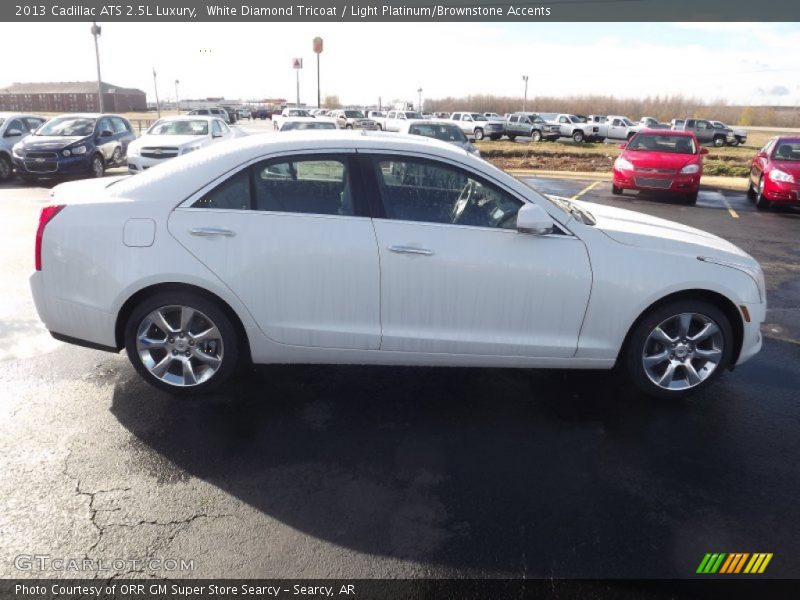 White Diamond Tricoat / Light Platinum/Brownstone Accents 2013 Cadillac ATS 2.5L Luxury