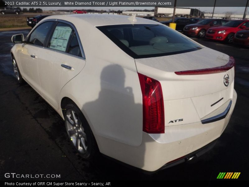White Diamond Tricoat / Light Platinum/Brownstone Accents 2013 Cadillac ATS 2.5L Luxury