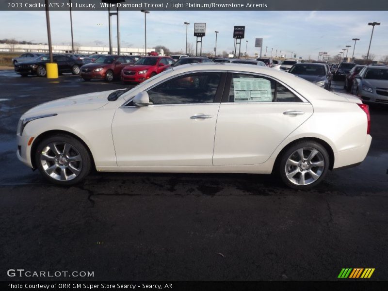 White Diamond Tricoat / Light Platinum/Brownstone Accents 2013 Cadillac ATS 2.5L Luxury