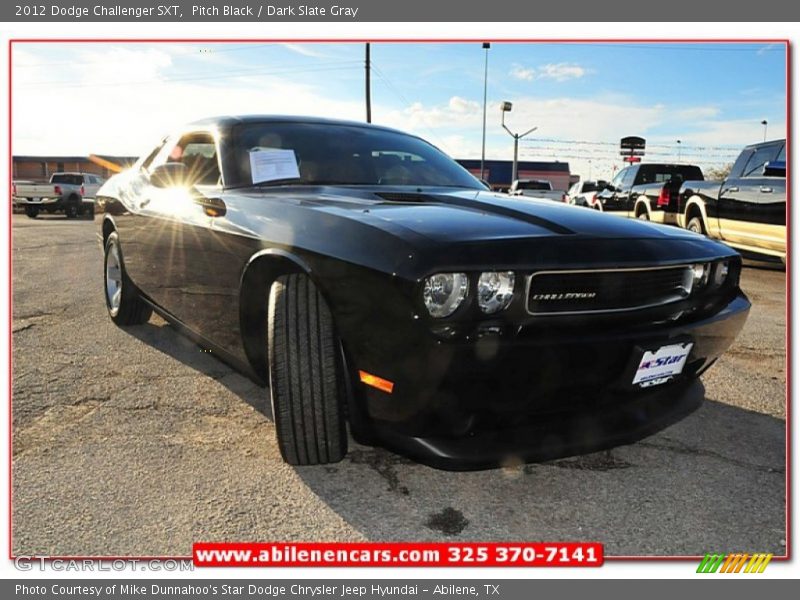 Pitch Black / Dark Slate Gray 2012 Dodge Challenger SXT