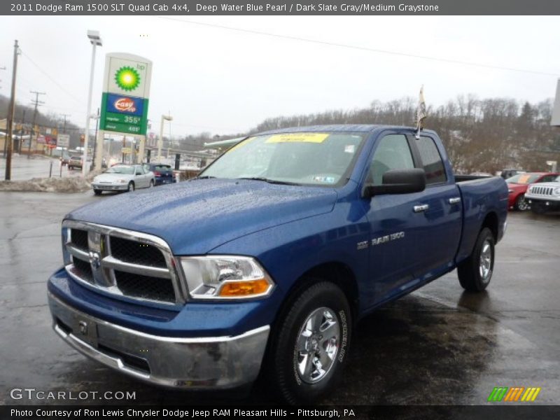 Deep Water Blue Pearl / Dark Slate Gray/Medium Graystone 2011 Dodge Ram 1500 SLT Quad Cab 4x4