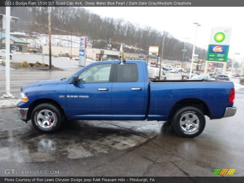 Deep Water Blue Pearl / Dark Slate Gray/Medium Graystone 2011 Dodge Ram 1500 SLT Quad Cab 4x4