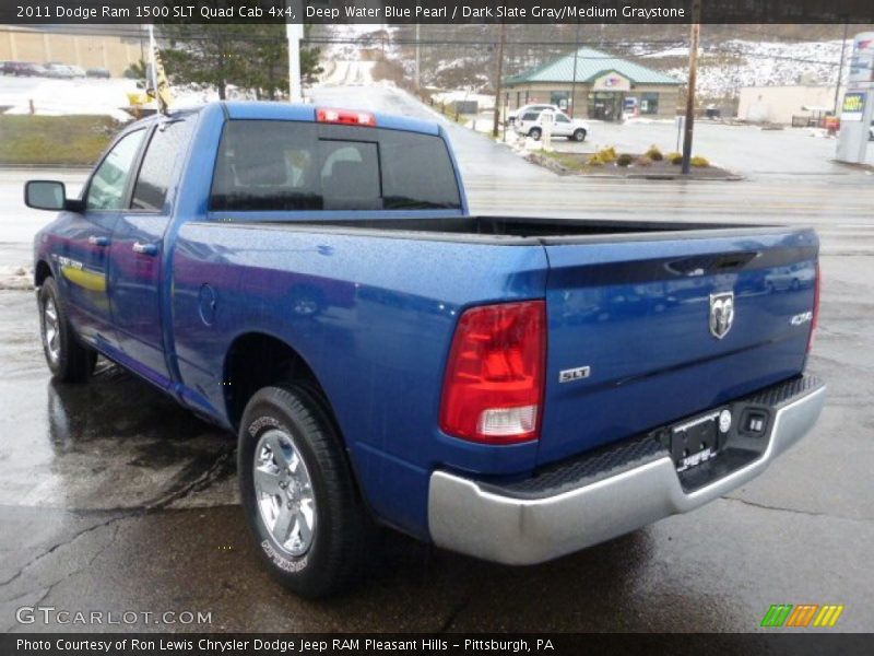 Deep Water Blue Pearl / Dark Slate Gray/Medium Graystone 2011 Dodge Ram 1500 SLT Quad Cab 4x4