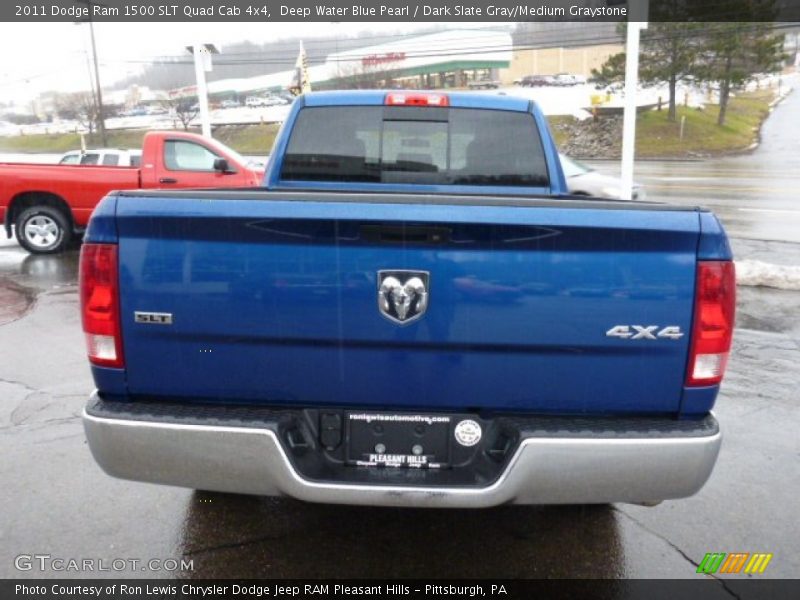 Deep Water Blue Pearl / Dark Slate Gray/Medium Graystone 2011 Dodge Ram 1500 SLT Quad Cab 4x4