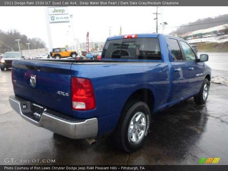 Deep Water Blue Pearl / Dark Slate Gray/Medium Graystone 2011 Dodge Ram 1500 SLT Quad Cab 4x4
