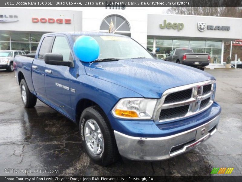 Deep Water Blue Pearl / Dark Slate Gray/Medium Graystone 2011 Dodge Ram 1500 SLT Quad Cab 4x4