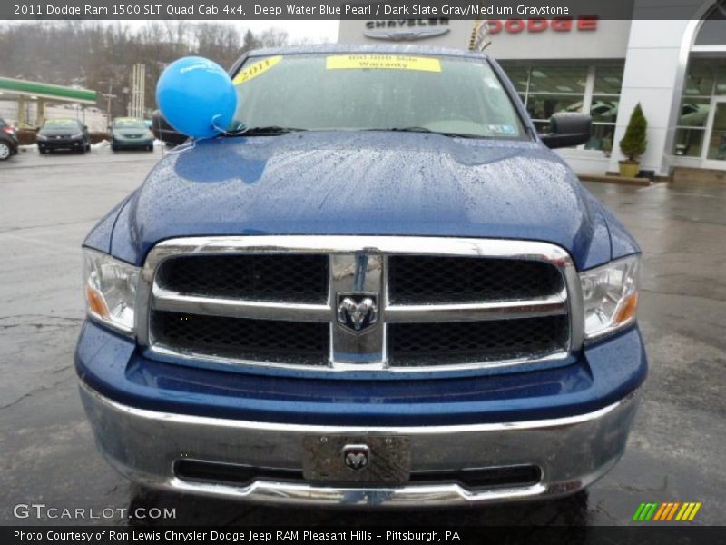 Deep Water Blue Pearl / Dark Slate Gray/Medium Graystone 2011 Dodge Ram 1500 SLT Quad Cab 4x4