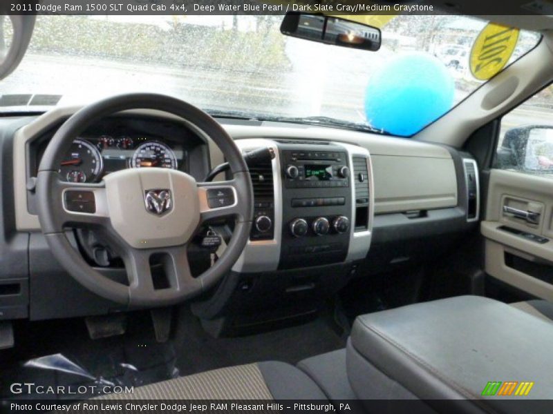 Deep Water Blue Pearl / Dark Slate Gray/Medium Graystone 2011 Dodge Ram 1500 SLT Quad Cab 4x4