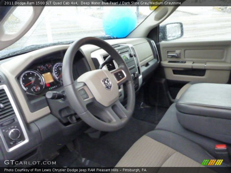 Deep Water Blue Pearl / Dark Slate Gray/Medium Graystone 2011 Dodge Ram 1500 SLT Quad Cab 4x4