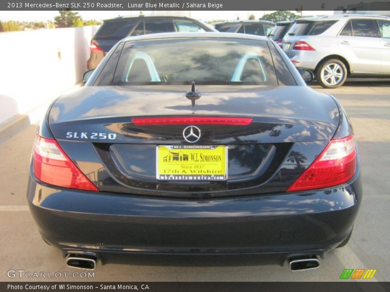 Lunar Blue Metallic / Sahara Beige 2013 Mercedes-Benz SLK 250 Roadster