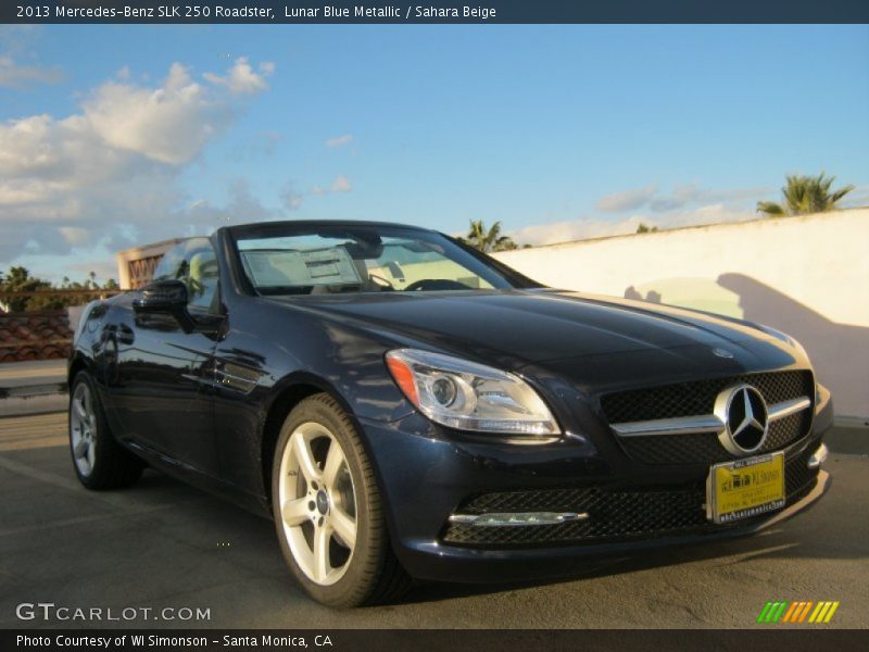 Lunar Blue Metallic / Sahara Beige 2013 Mercedes-Benz SLK 250 Roadster