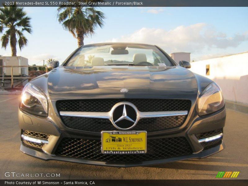 Steel Grey Metallic / Porcelain/Black 2013 Mercedes-Benz SL 550 Roadster