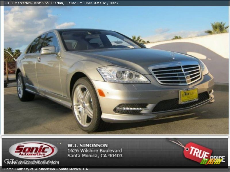 Palladium Silver Metallic / Black 2013 Mercedes-Benz S 550 Sedan