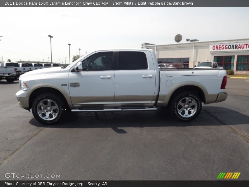 Bright White / Light Pebble Beige/Bark Brown 2011 Dodge Ram 1500 Laramie Longhorn Crew Cab 4x4