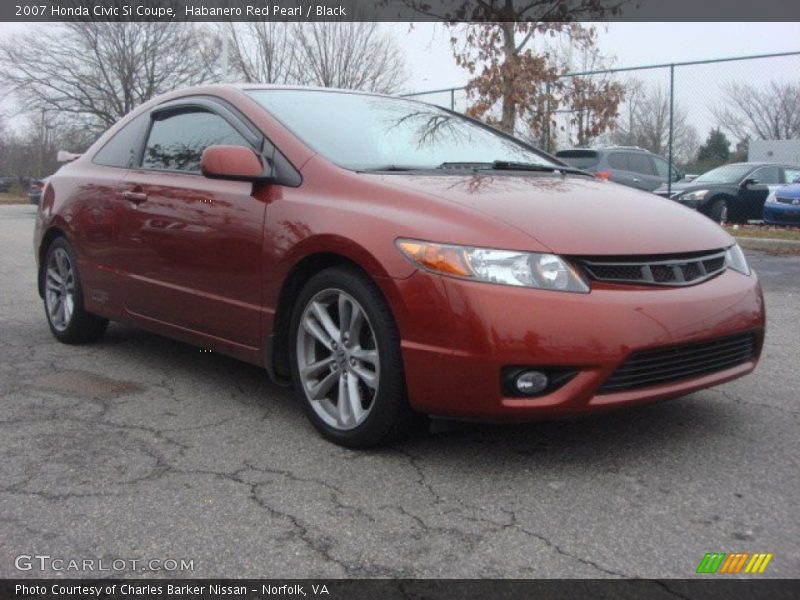 Habanero Red Pearl / Black 2007 Honda Civic Si Coupe