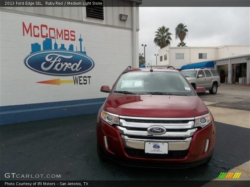 Ruby Red / Medium Light Stone 2013 Ford Edge SEL