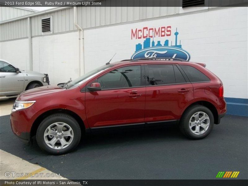 Ruby Red / Medium Light Stone 2013 Ford Edge SEL