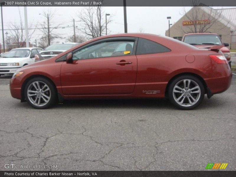 Habanero Red Pearl / Black 2007 Honda Civic Si Coupe