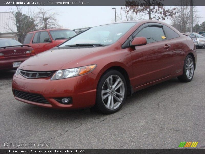 Habanero Red Pearl / Black 2007 Honda Civic Si Coupe
