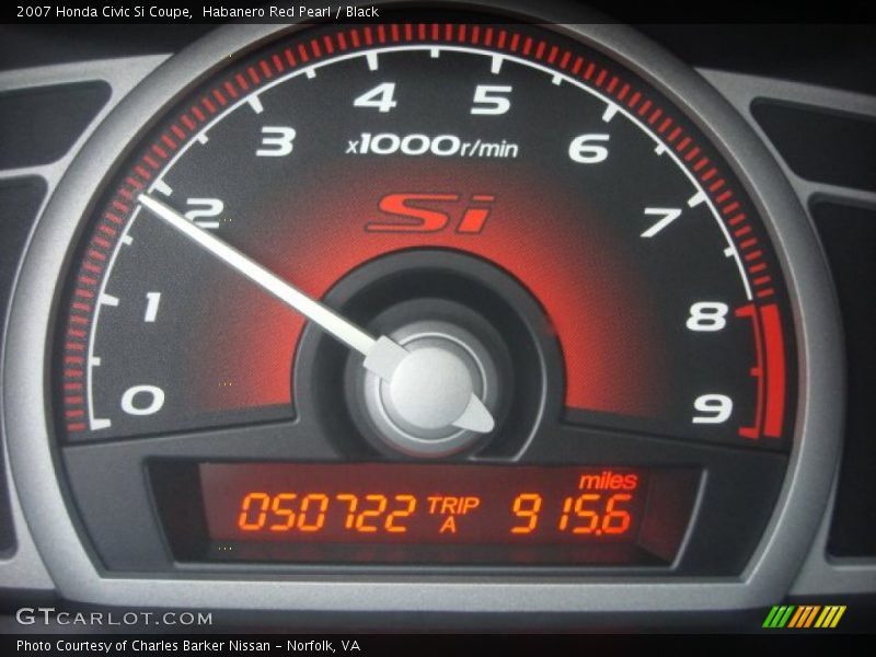 Habanero Red Pearl / Black 2007 Honda Civic Si Coupe