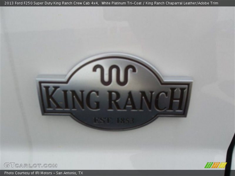 White Platinum Tri-Coat / King Ranch Chaparral Leather/Adobe Trim 2013 Ford F250 Super Duty King Ranch Crew Cab 4x4