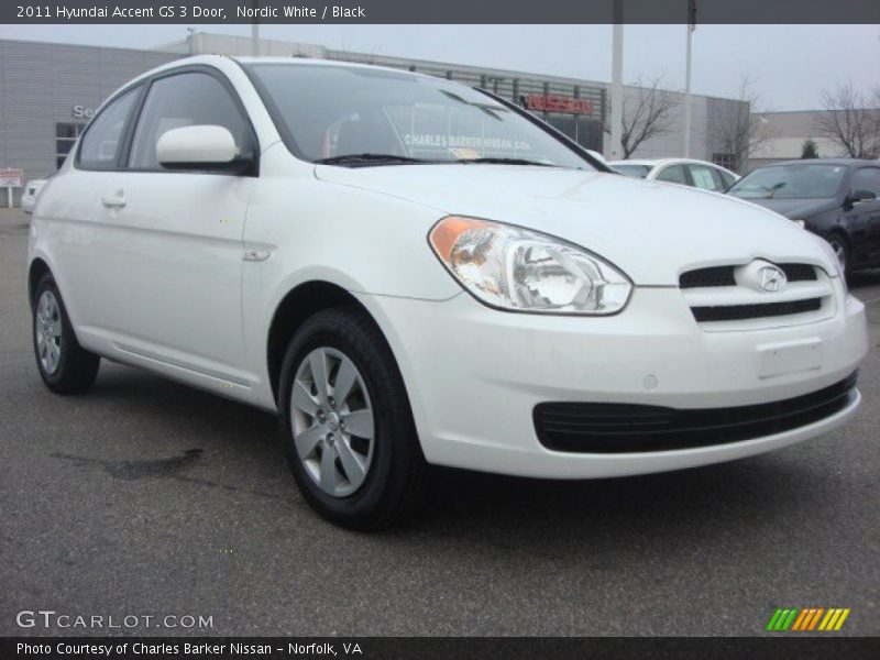 Nordic White / Black 2011 Hyundai Accent GS 3 Door
