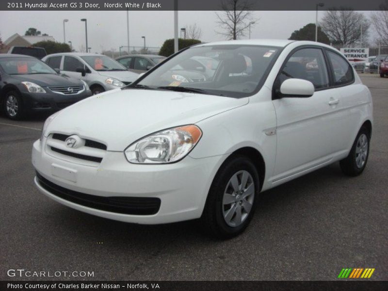Nordic White / Black 2011 Hyundai Accent GS 3 Door