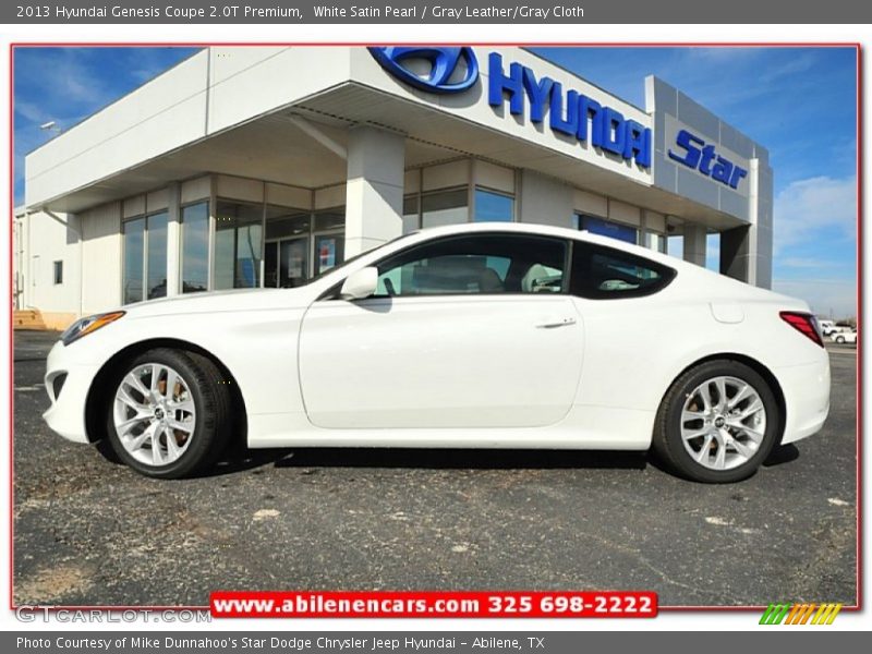 White Satin Pearl / Gray Leather/Gray Cloth 2013 Hyundai Genesis Coupe 2.0T Premium