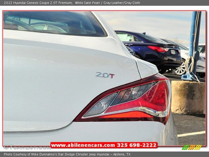 White Satin Pearl / Gray Leather/Gray Cloth 2013 Hyundai Genesis Coupe 2.0T Premium