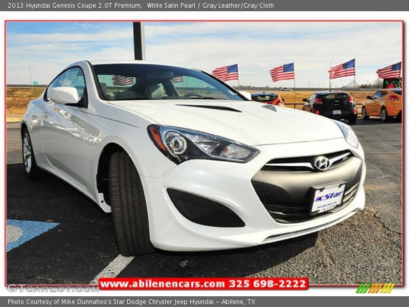 White Satin Pearl / Gray Leather/Gray Cloth 2013 Hyundai Genesis Coupe 2.0T Premium