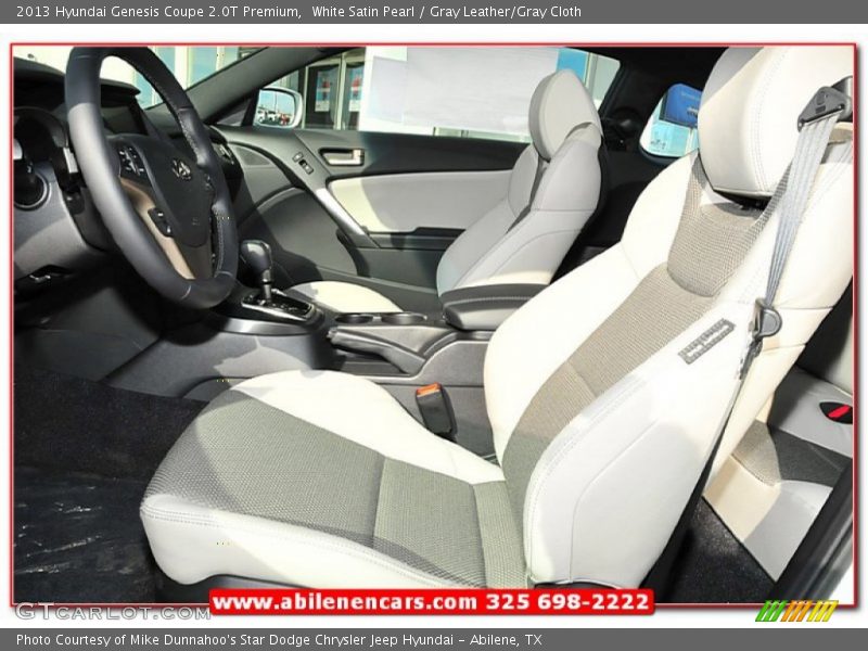 White Satin Pearl / Gray Leather/Gray Cloth 2013 Hyundai Genesis Coupe 2.0T Premium
