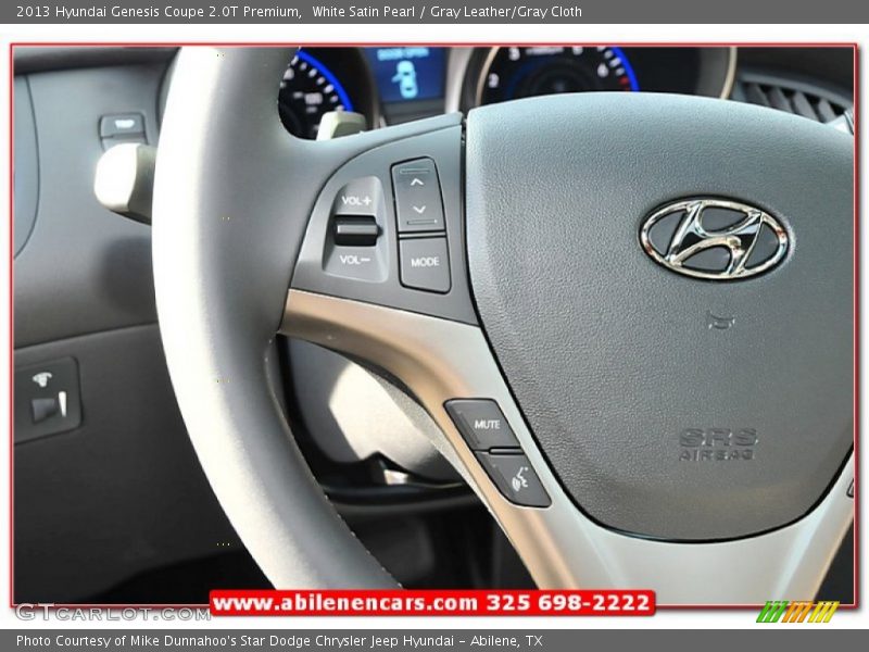 White Satin Pearl / Gray Leather/Gray Cloth 2013 Hyundai Genesis Coupe 2.0T Premium